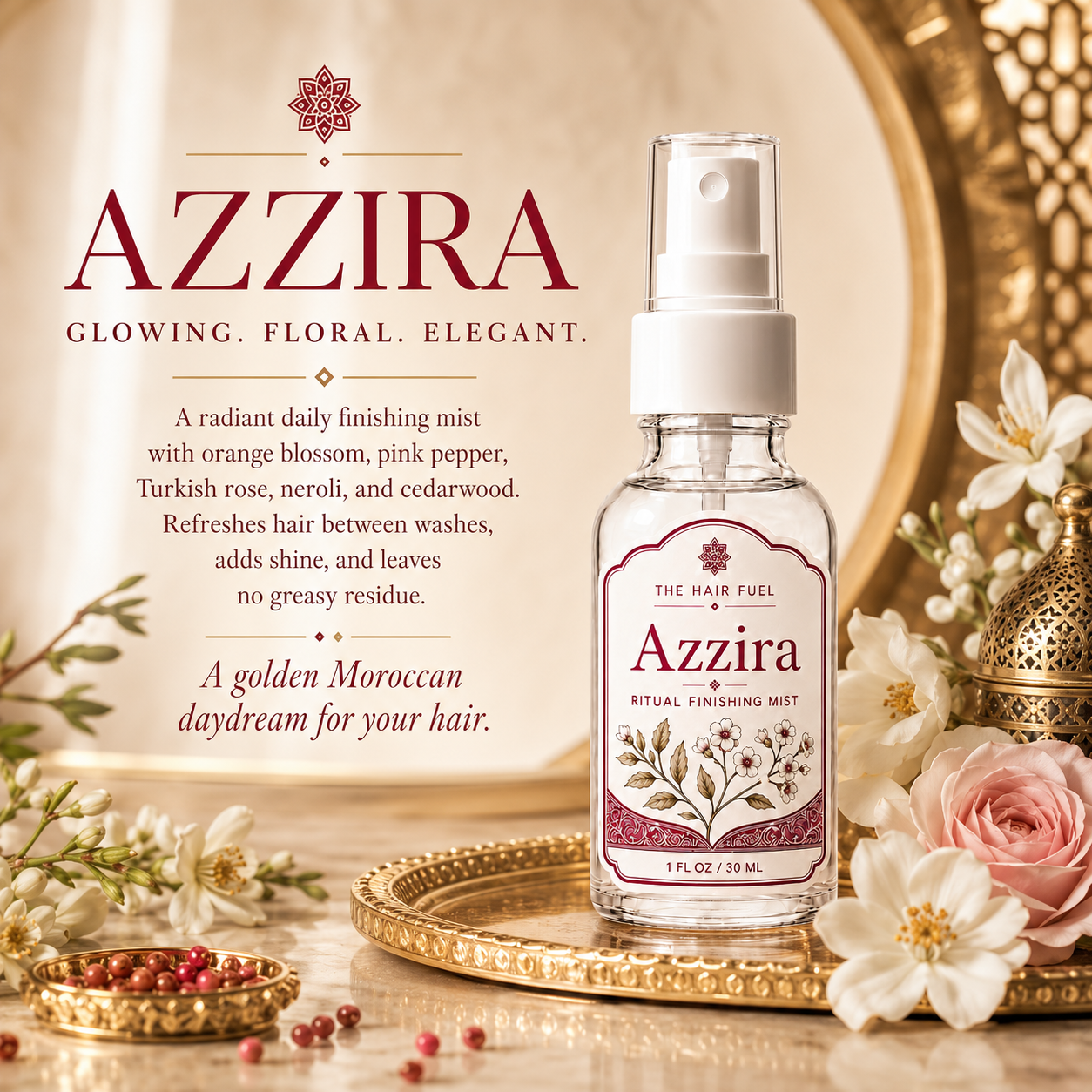 Golden Botanical Hair Finishing Mist Mini Duo | Azzira + Nara