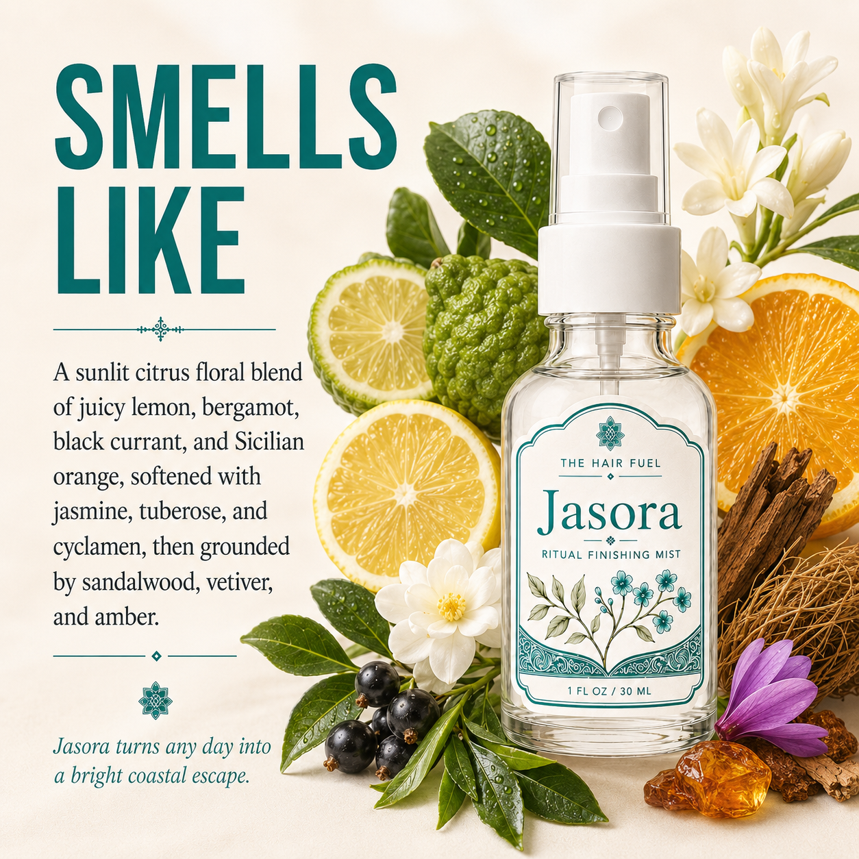 Jasora Hair Perfume Fresh Citrus & Floral Mist