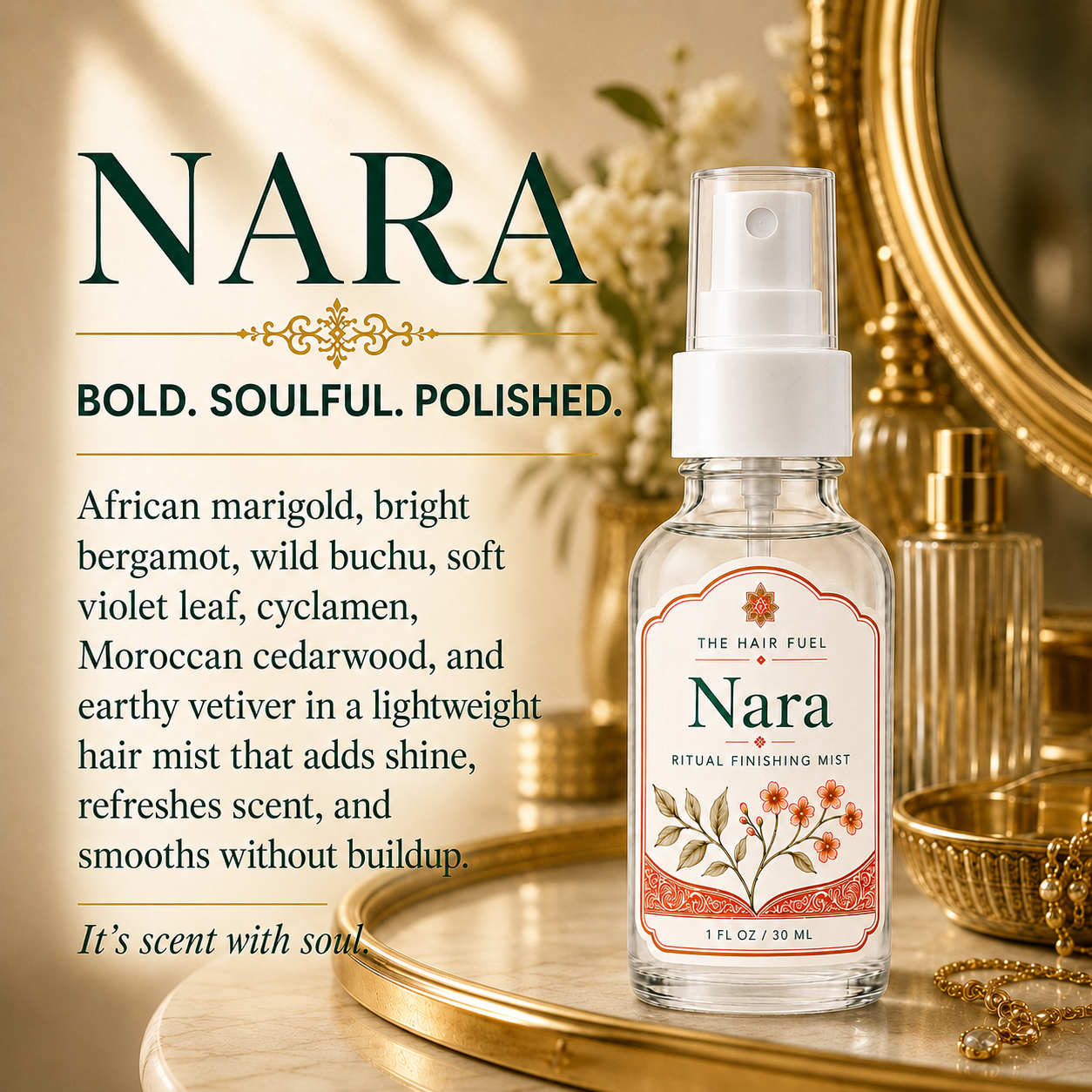 Golden Botanical Hair Finishing Mist Mini Duo | Azzira + Nara