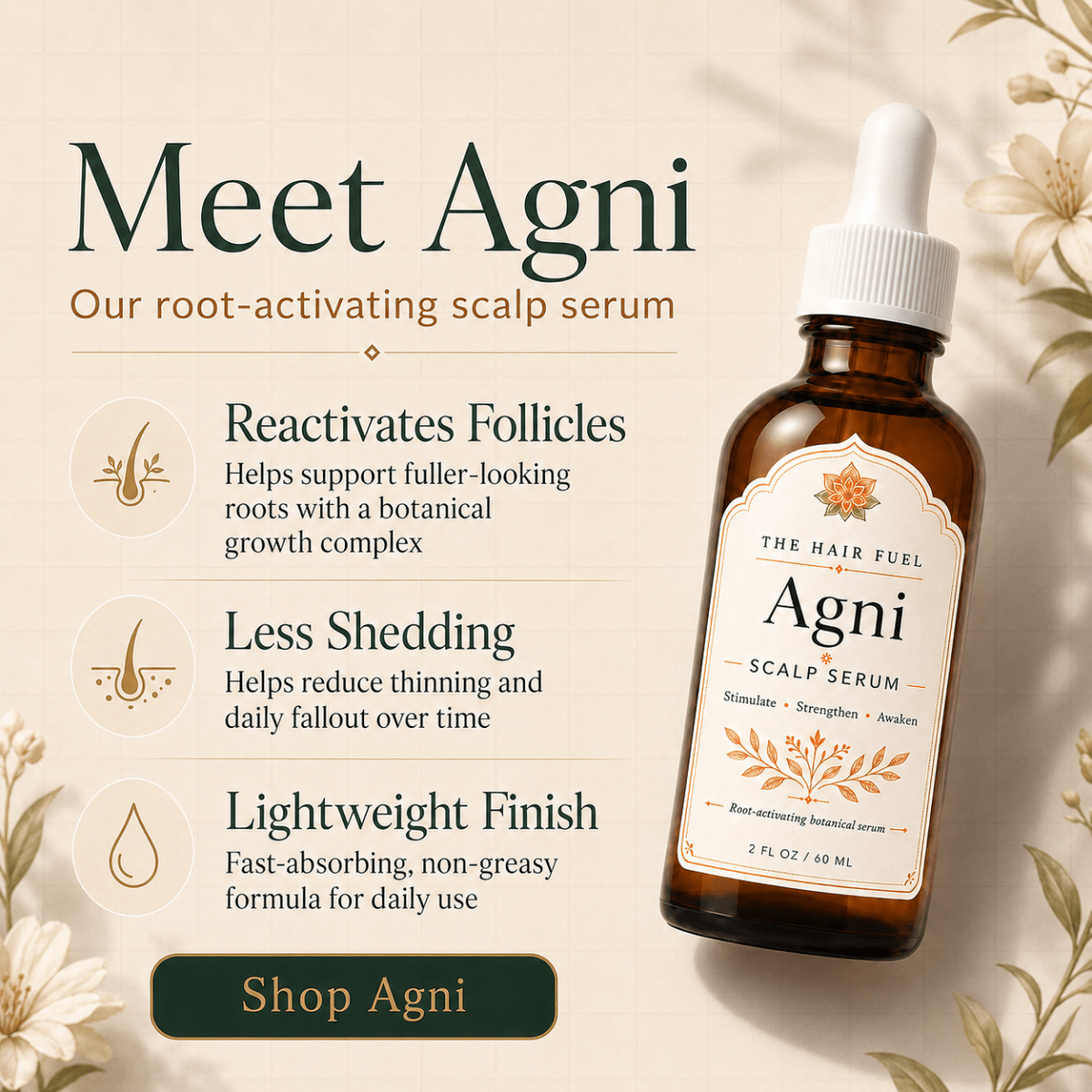 Agni Growth | Concentrated Daily Root Renewal Scalp SerumThe Hair Fuel