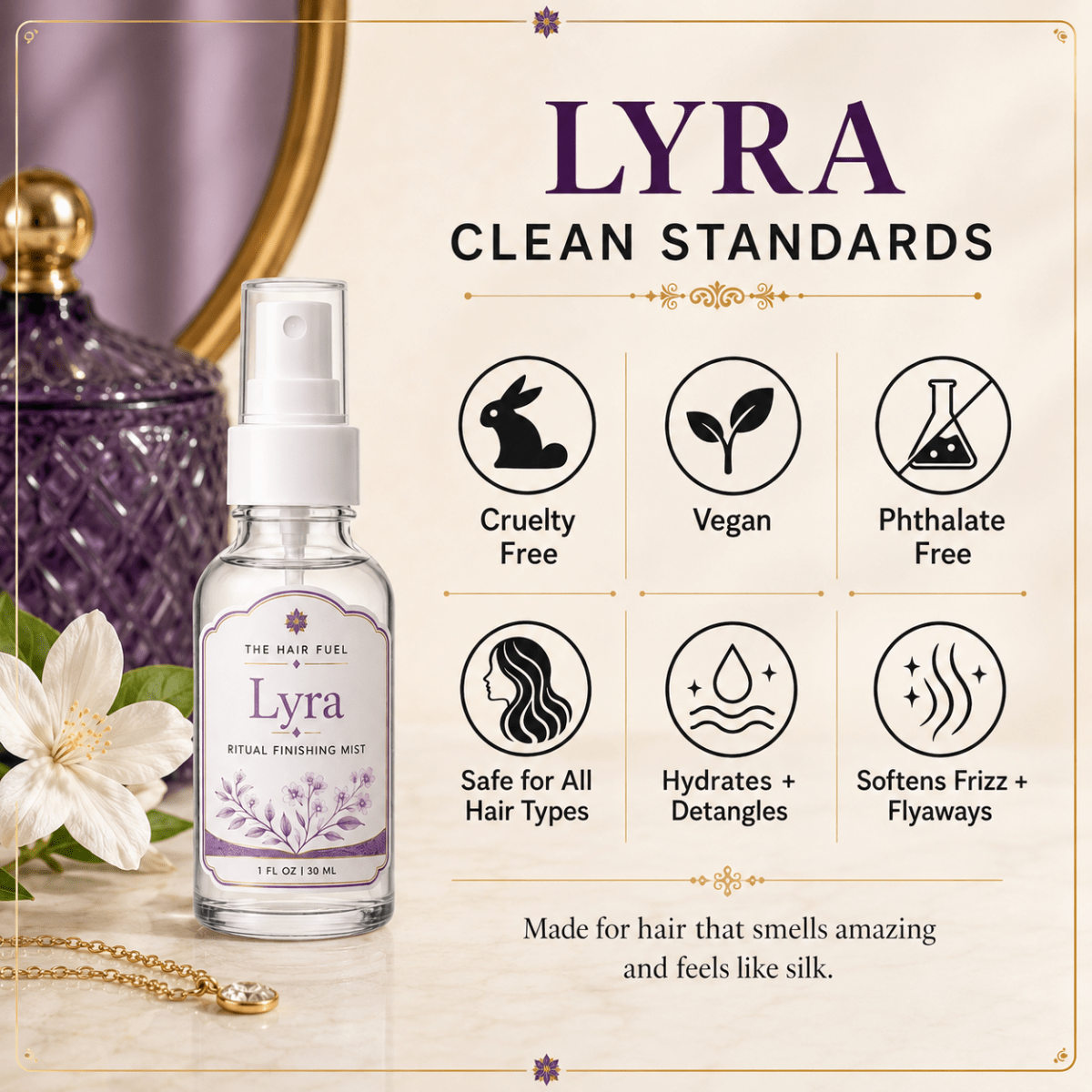 Lyra hair product with &