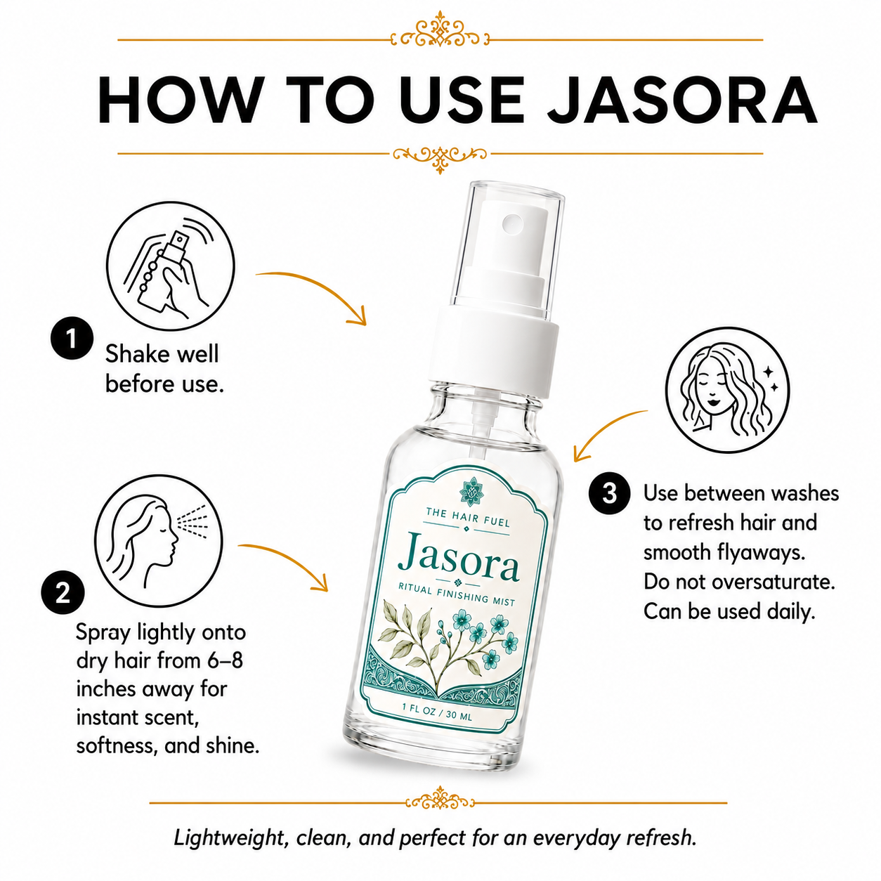 Jasora Hair Perfume Fresh Citrus &amp; Floral Mist