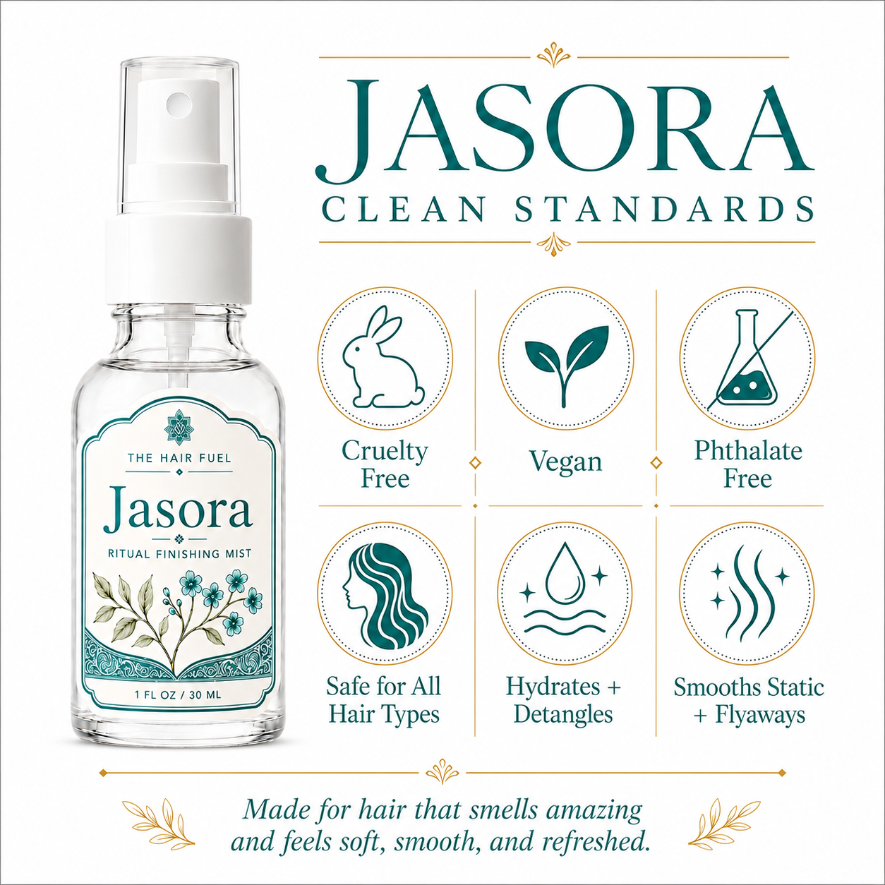 Jasora Hair Perfume Fresh Citrus &amp; Floral Mist