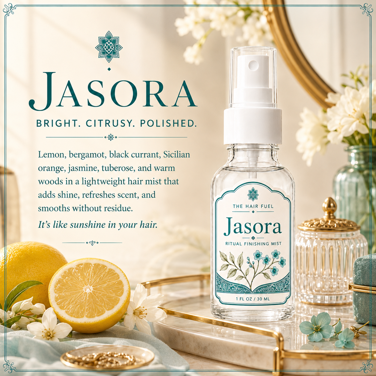 Jasora Hair Perfume Fresh Citrus &amp; Floral Mist