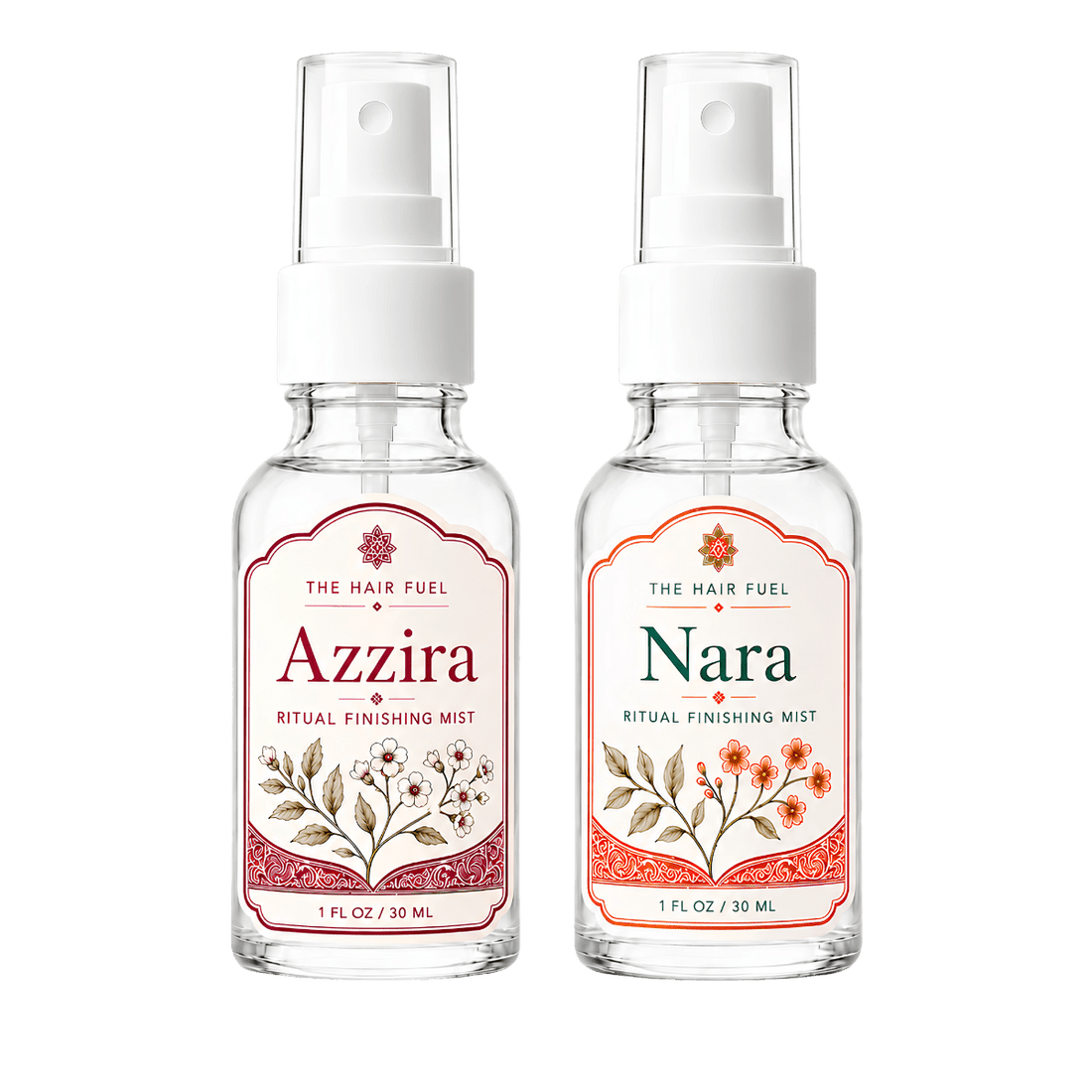 Golden Botanical Hair Finishing Mist Mini Duo | Azzira + NaraThe Hair Fuel
