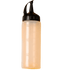 Beige bottle with black cap on a white background